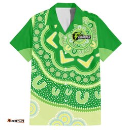 Custom BBL Thunder Cricket Hawaiian Shirt 2024 Aboriginal Art