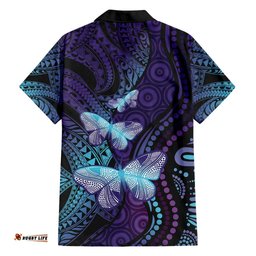 You Matter Suicide Prevention Awareness Hawaiian Shirt Butterfly Aboriginal Mix Polynesian Pattern
