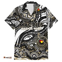 Custom NAIDOC Week 2024 Magpies Hawaiian Shirt Aboriginal Animals Keep The Fire Burning