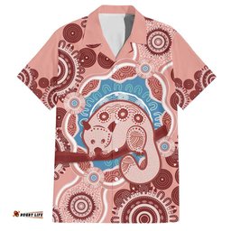 Blush Pink Australia Possum Hawaiian Shirt Indigenous Art