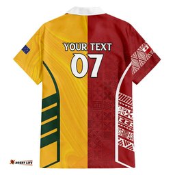 Australia Tonga Rugby Custom Hawaiian Shirt Minimalist Dynamic
