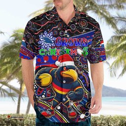 Merry Christmas AFL Adelaide Crows Hawaiian Shirt Aboriginal Santa Football Mascot