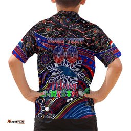 Merry Christmas AFL Adelaide Crows Hawaiian Shirt Aboriginal Santa Football Mascot