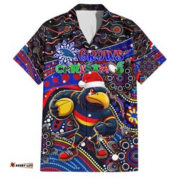 Merry Christmas AFL Adelaide Crows Hawaiian Shirt Aboriginal Santa Football Mascot