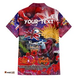 Personalised Australia Rugby Sea Eagles ANZAC Hawaiian Shirt ManlyWarringah Scratch Style