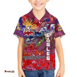Personalised Australia Rugby Sea Eagles ANZAC Hawaiian Shirt ManlyWarringah Scratch Style