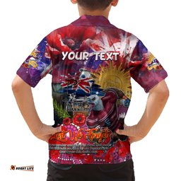 Personalised Australia Rugby Sea Eagles ANZAC Hawaiian Shirt ManlyWarringah Scratch Style