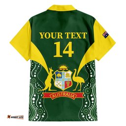 Custom Australia Cricket Hawaiian Shirt 2024 World Cup Go Aussie Green Version