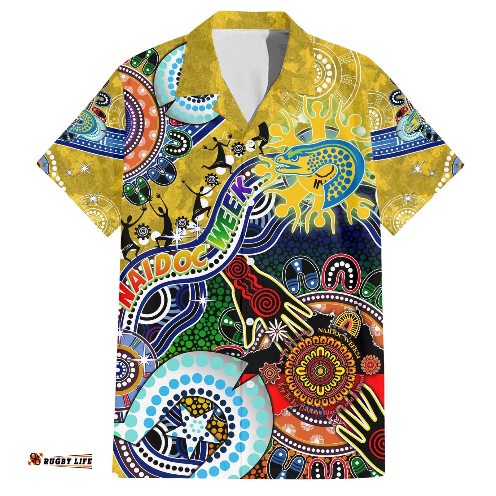 Personalised Eels NAIDOC Week 2024 Hawaiian Shirt Australia Aboriginal Dot Painting