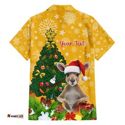 Personalised Wallabies Rugby Christmas Hawaiian Shirt Merry Xmas With Australian Kangaroo