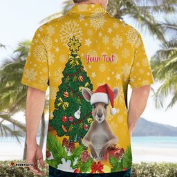 Personalised Wallabies Rugby Christmas Hawaiian Shirt Merry Xmas With Australian Kangaroo