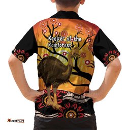Keeper Of The Rainforest Cassowary Hawaiian Shirt Aboriginal Art