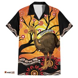 Keeper Of The Rainforest Cassowary Hawaiian Shirt Aboriginal Art