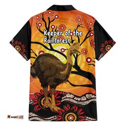 Keeper Of The Rainforest Cassowary Hawaiian Shirt Aboriginal Art