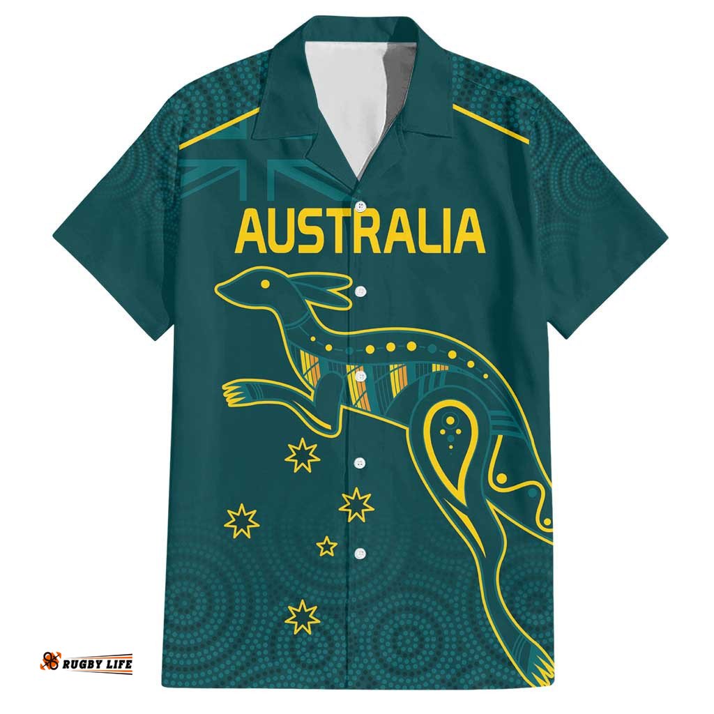 Custom Australia Rugby Hawaiian Shirt Proud of Aussie Kangaroo