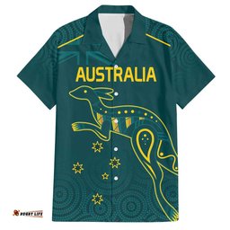 Custom Australia Rugby Hawaiian Shirt Proud of Aussie Kangaroo