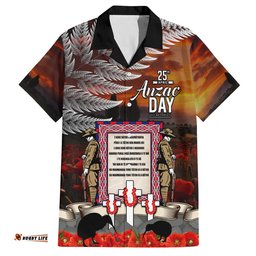 New Zealand ANZAC Day Hawaiian Shirt The Ode of Remembrance and Silver Fern