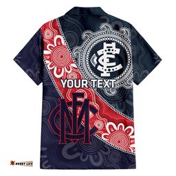 Personalised Demons And Blues Football Hawaiian Shirt Aboriginal Art
