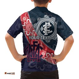 Personalised Demons And Blues Football Hawaiian Shirt Aboriginal Art