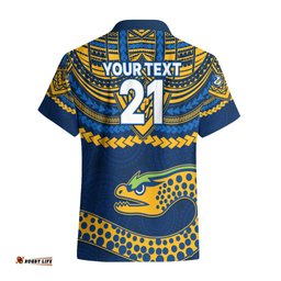 Custom Eels Rugby Hawaiian Shirt Polynesian and Aboriginal Vibe