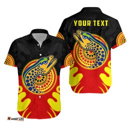 Custom Personalised Eels Indigenous Hawaiian Shirt Style Aboriginal Flag