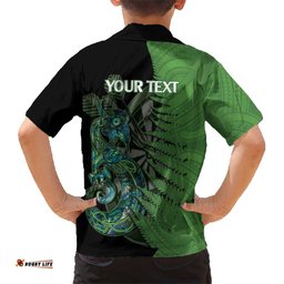 Personalised New Zealand Darts Hawaiian Shirt Aotearoa Maori Fern Mix Manaia Tattoo