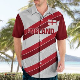 Custom England Rugby Hawaiian Shirt 2024 Go Champions Red Rose Sporty Version