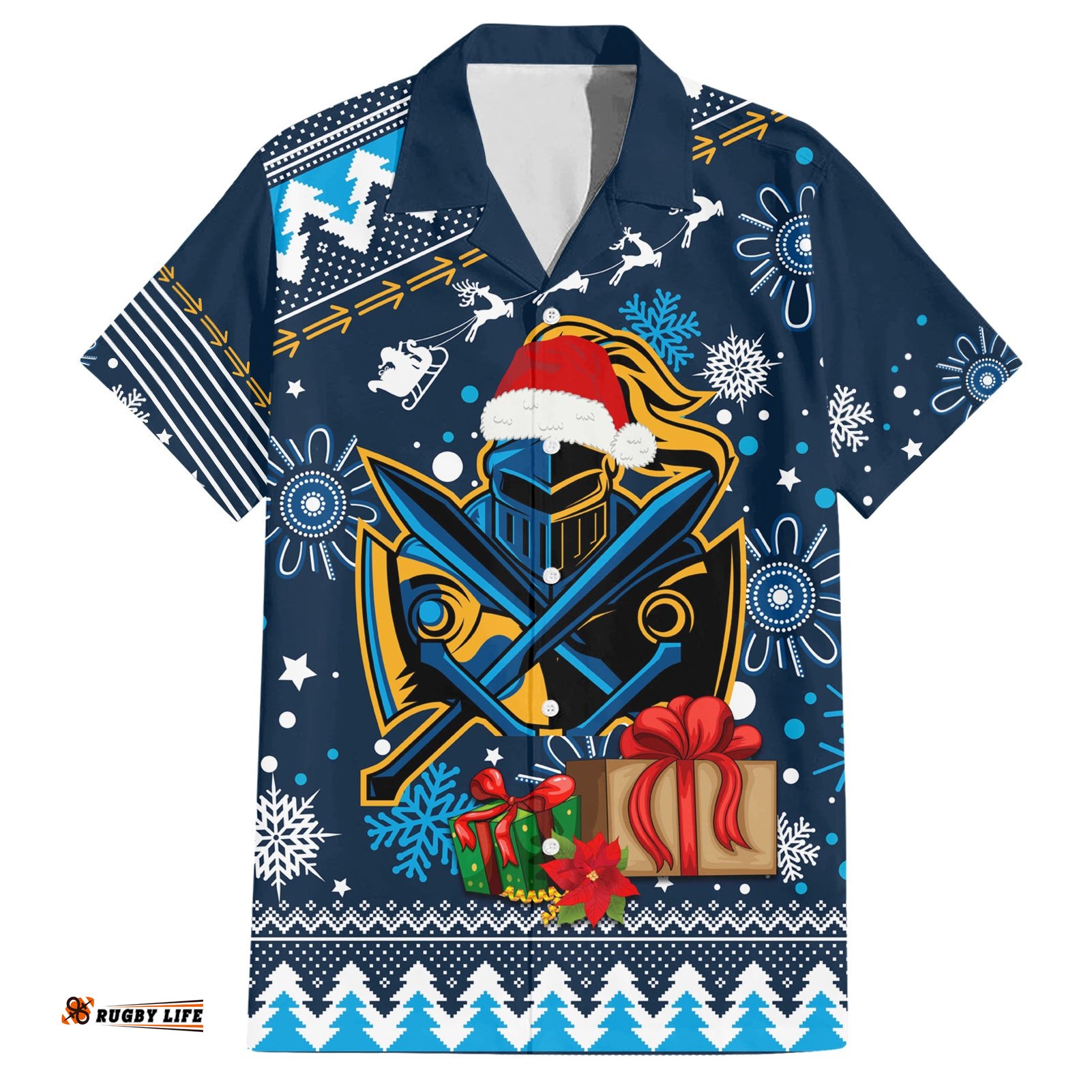 Custom Titans Rugby Hawaiian Shirt Chirstmas Vibe