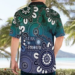 NAIDOC Week 2024 Fire Burning Hawaiian Shirt Aboriginal Dots Blue Art