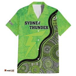 Custom Sydney Thunder Hawaiian Shirt Indigenous Art Grunge Style