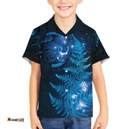 New Zealand Matariki Hawaiian Shirt Blue Milky Way Stars Night Sky