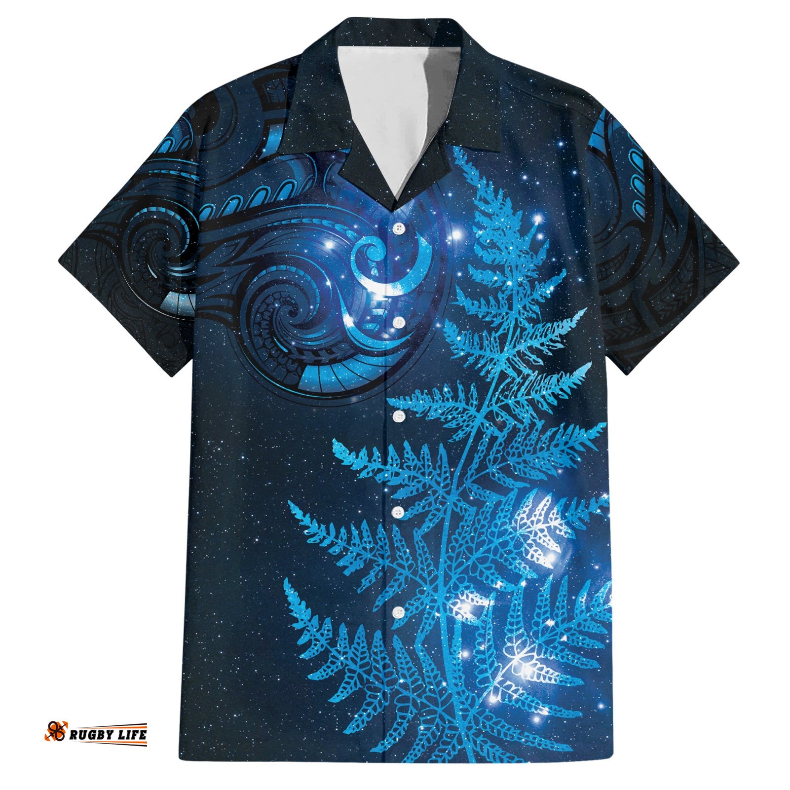 New Zealand Matariki Hawaiian Shirt Blue Milky Way Stars Night Sky
