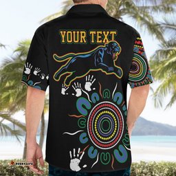 Personalised Panthers Aboriginal Dot Hawaiian Shirt Go the Mighty Panthers