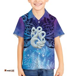 New Zealand Matariki Hawaiian Shirt Aotearoa Maori New Year Manaia Galaxy Vibes