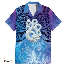 New Zealand Matariki Hawaiian Shirt Aotearoa Maori New Year Manaia Galaxy Vibes