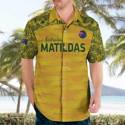 Custom Australia Matildas Hawaiian Shirt National Color Indigenous Art