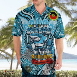 Custom NAIDOC Week 2024 Sharks Hawaiian Shirt Mascot Rugby