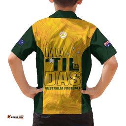 Australia Soccer Hawaiian Shirt Cooney Cross Matildas Gold Version