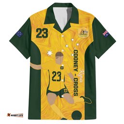Australia Soccer Hawaiian Shirt Cooney Cross Matildas Gold Version