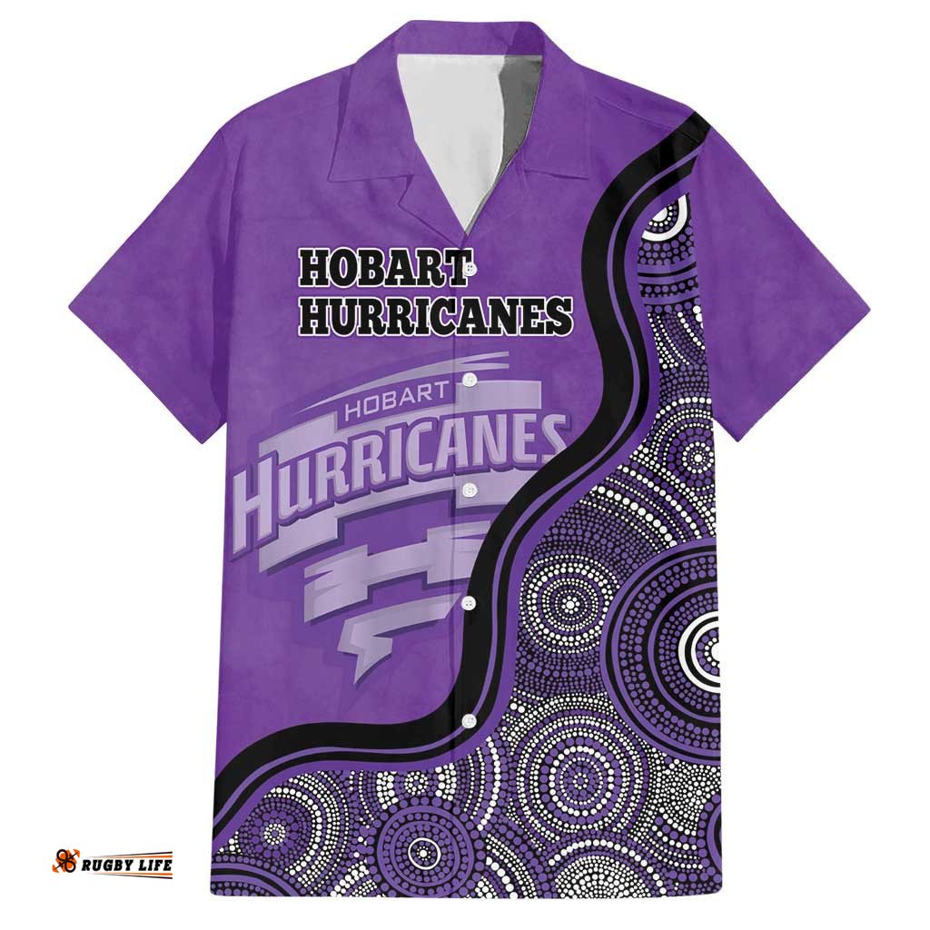 Custom Hobart Hurricanes Hawaiian Shirt Indigenous Art Grunge Style