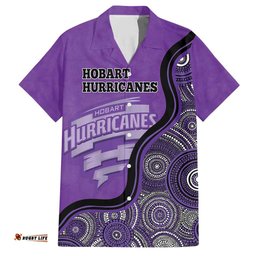 Custom Hobart Hurricanes Hawaiian Shirt Indigenous Art Grunge Style