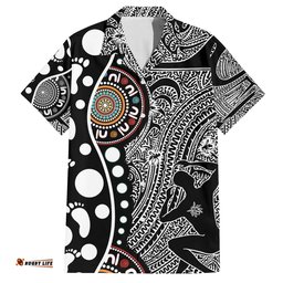 Torest Trait Islands Map Mix Aboriginal Pattern Hawaiian Shirt