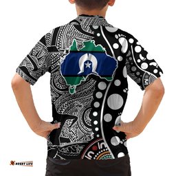 Torest Trait Islands Map Mix Aboriginal Pattern Hawaiian Shirt