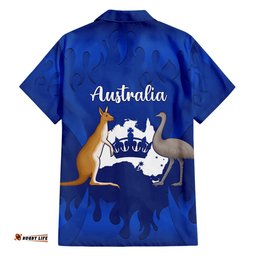 Australia King Birthday Hawaiian Shirt Australian Map With Crown Blue Version
