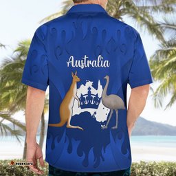 Australia King Birthday Hawaiian Shirt Australian Map With Crown Blue Version
