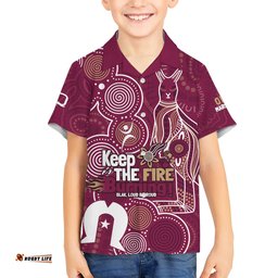 NAIDOC Week Hawaiian Shirt QLD Maroons Kangaroo