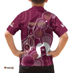 NAIDOC Week Hawaiian Shirt QLD Maroons Kangaroo