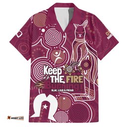 NAIDOC Week Hawaiian Shirt QLD Maroons Kangaroo