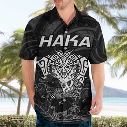 Personalised New Zealand Rugby Hawaiian Shirt Aotearoa Ka Mate Haka All Black Mix Ta Moko White Style
