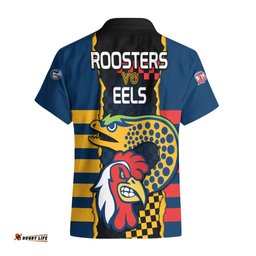 NRL Eels Combine Roosters Rugby Hawaiian Shirt Sporty Style